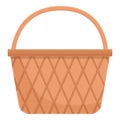 Wooden basket icon, cartoon and flat style Royalty Free Stock Photo