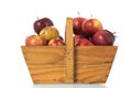 Wooden basket red apples Royalty Free Stock Photo