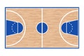 Wooden Basketball Court Floor with Lines. 3d Rendering