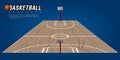 wooden basketball field