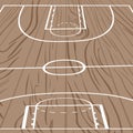 Wooden basketball field