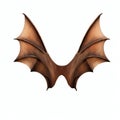 Wooden bat wings isolate on white background.Imaginative elements.generative AI