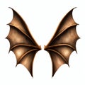 Wooden bat wings isolate on white background.Imaginative elements.generative AI