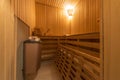 Wooden bath in the traditional old Russian style. Sauna Royalty Free Stock Photo