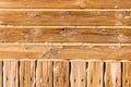Wooden beach boardwalk with sand for texture or background Royalty Free Stock Photo