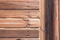 Wooden beach boardwalk with sand for texture or background Royalty Free Stock Photo