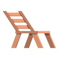 Wooden beach chair icon cartoon vector. Wood chaise lounge Royalty Free Stock Photo