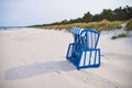 Wooden beach chairs, Rugen Island, Germany Royalty Free Stock Photo