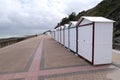 Plat Gousset promenade and its beach cabins in Granville in Normandy