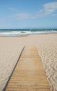 Wooden beach pathway to the ocean Royalty Free Stock Photo