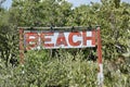 Wooden Beach Sign Royalty Free Stock Photo