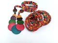 Wooden colourful ethnic beads ethnic jewelry handicraft.