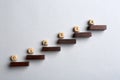 Wooden beads with word CAREER on steps. Business promotion