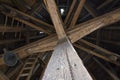 Wooden beams in historic tower