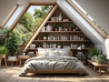wooden bedroom home Royalty Free Stock Photo