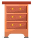 Wooden bedroom drawer, icon