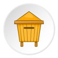 Wooden beehive icon, cartoon style