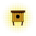 Wooden beehive icon, comics style Royalty Free Stock Photo