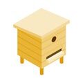 Wooden beehive isometric 3d icon Royalty Free Stock Photo