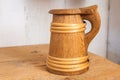 Wooden beer mug Royalty Free Stock Photo