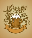 Wooden beer mug Royalty Free Stock Photo