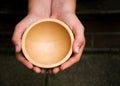 Wooden Begging Bowl Royalty Free Stock Photo