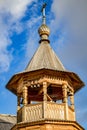 Wooden bell tower Orthodox Church made in the old Russian style Royalty Free Stock Photo