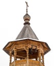 Wooden bell tower Orthodox Church made in the old Russian style Royalty Free Stock Photo