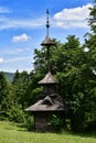Wooden bell tower on top hill