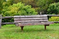 Wooden Bench in Bays Mountain Park and Planetarium