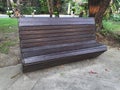 Wooden bench chair in the park Royalty Free Stock Photo