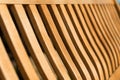 Wooden bench close up view. A lot of strips. Royalty Free Stock Photo