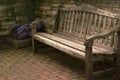 Wooden Bench and Flowers