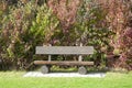 A Wooden Bench at a Golf Course in Autumn, Germany Royalty Free Stock Photo