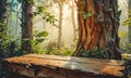 wooden bench in the middle forest Royalty Free Stock Photo