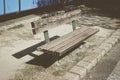 Wooden bench in park