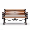 Elegant Wooden Garden Bench - 3d Illustration Royalty Free Stock Photo