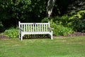 Wooden bench in Rosemoor Garden