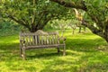 Wooden Bench, Snowshill Manor, Gloucestershire, England.