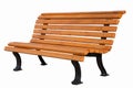 Wooden bench on white background