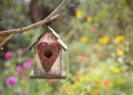 Wooden Bird House In Garden Royalty Free Stock Photo