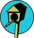 wooden bird house in a pole. Vector file available