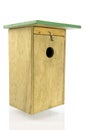 Wooden bird house side front view Royalty Free Stock Photo