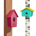 Wooden Bird Houses Royalty Free Stock Photo