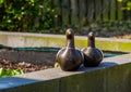 Wooden bird statuettes, modern garden decorations, fake ducks to decorate the backyard