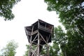 Wooden bird watching tower in Mangrove Forest in Thailand Royalty Free Stock Photo