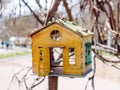 wooden birdhouse - bird feeder