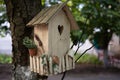 Wooden birdhouse, bird house Royalty Free Stock Photo