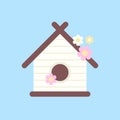 Wooden birdhouse with flowers for Birds