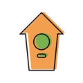 Wooden birdhouse, simple color icon Royalty Free Stock Photo